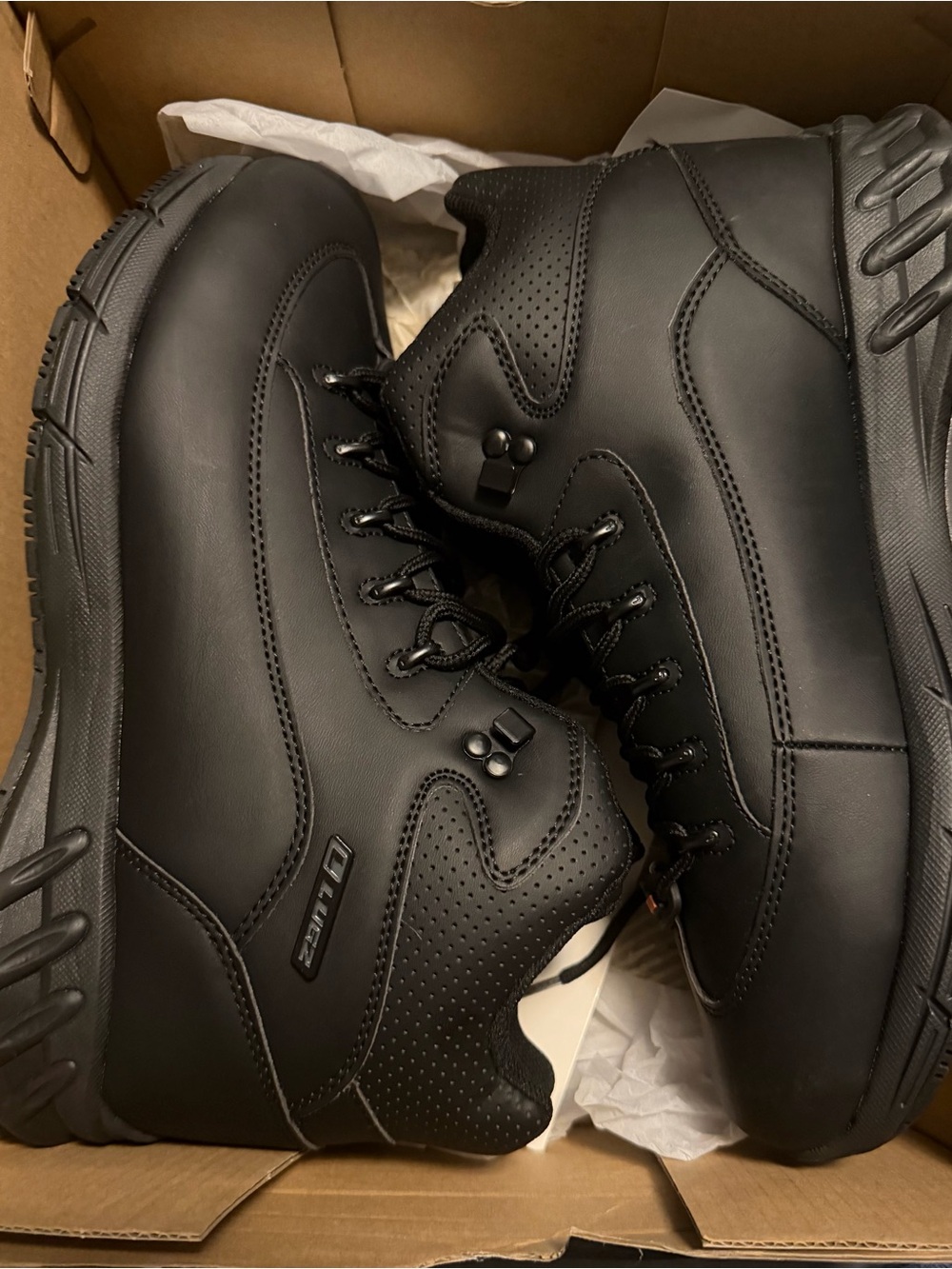 Lugz Men's Matte Black Tactical Lace-Up Boots